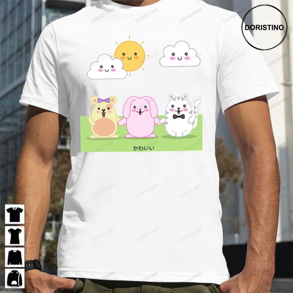 Happy Friends Sunny Day Kawaii Artwork Awesome Shirts